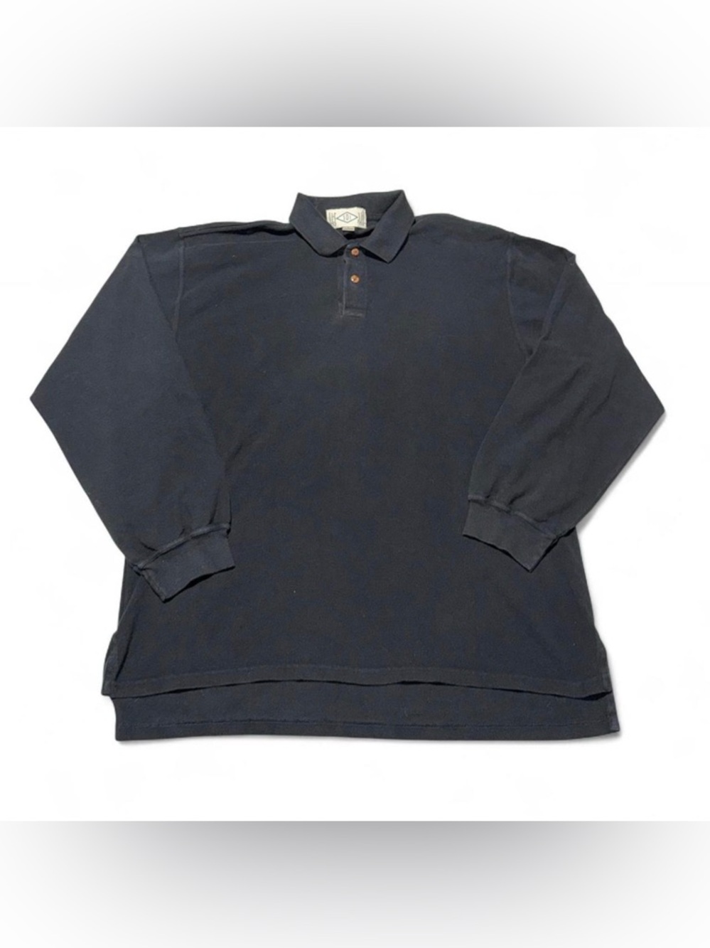 Classic Long-Sleeve Polo Shirt in Black